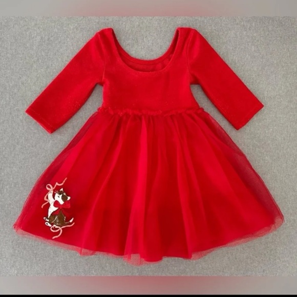 Mini Boden Kitty Cat Christmas Velvet and Tulle Dress - Picture 9 of 11